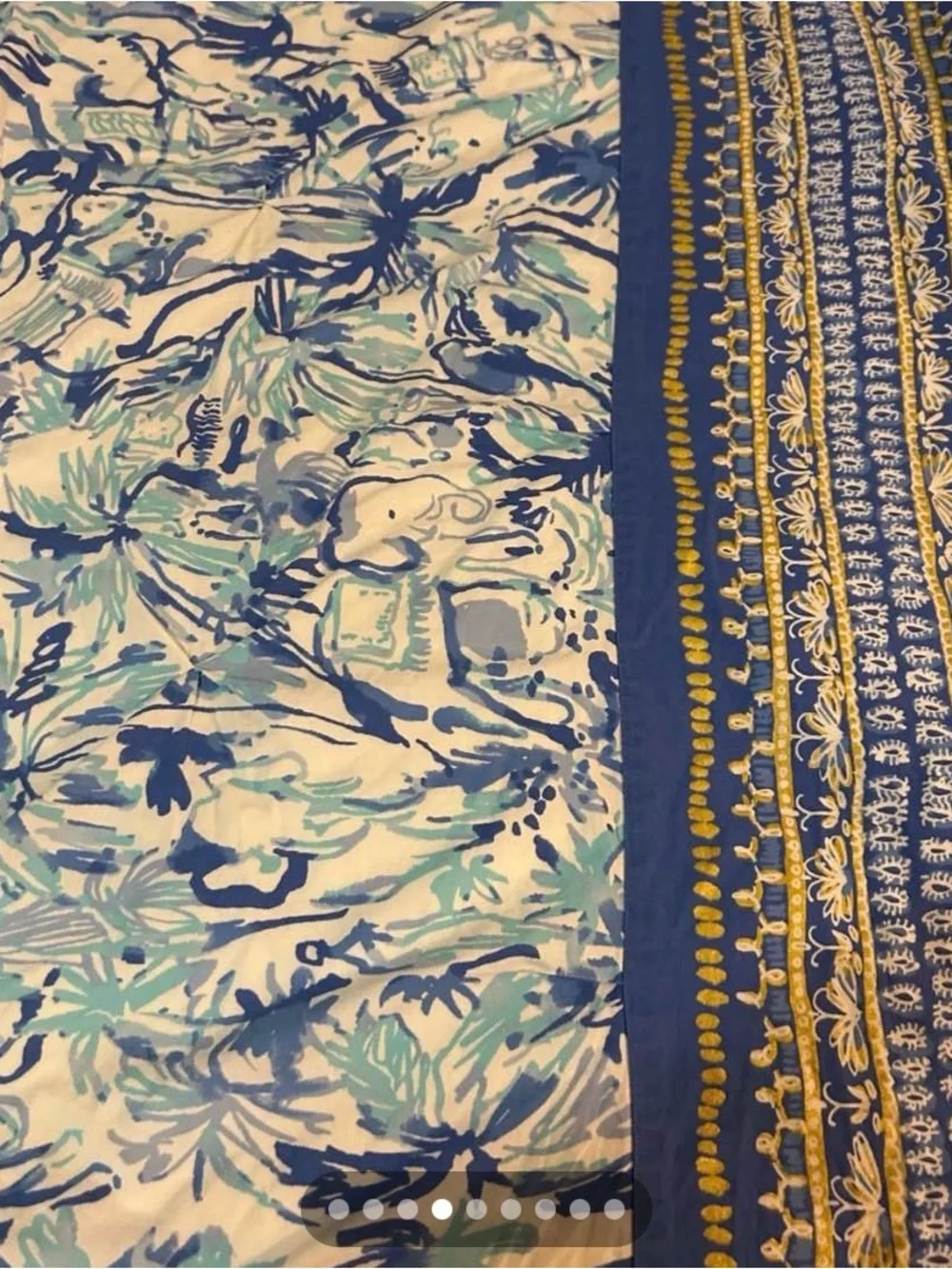 Lilly Pulitzer Blue and Aqua Floral-Print Duvet Cover
